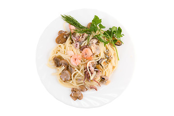 Image showing Seafood pasta