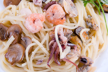 Image showing Seafood spaghetti