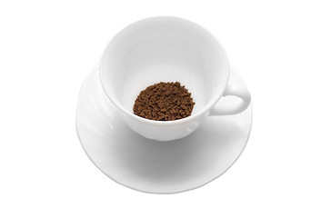 Image showing White cup of coffee