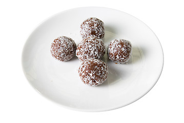 Image showing Chocolate ball cakes at plate