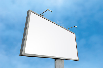 Image showing Blank billboard at cloudy sky