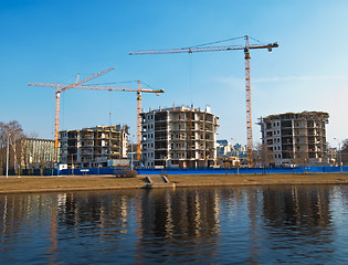 Image showing Construction place at the river front