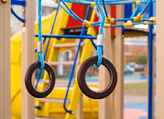 Image showing Gymnastic rings at the playground