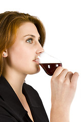 Image showing Drinking Red Wine