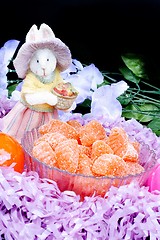 Image showing Easter bunny with orange slices
