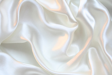 Image showing Smooth elegant white silk as background 