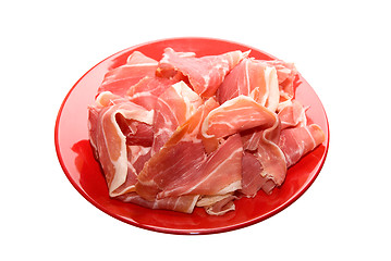 Image showing jamon at red dish