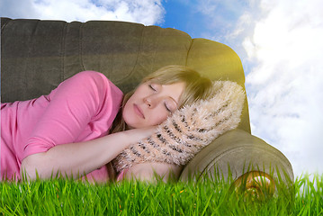 Image showing outdoor sleeping 