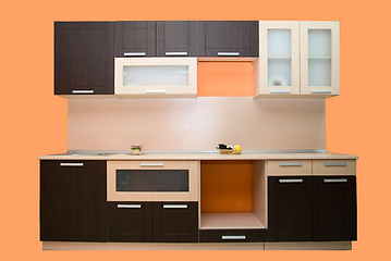 Image showing Modern orange kitchen 
