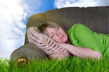 Image showing outdoor sleeping 