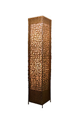 Image showing Rattan stand lamp