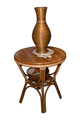 Image showing wooden table with vase