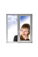 Image showing Girl at window