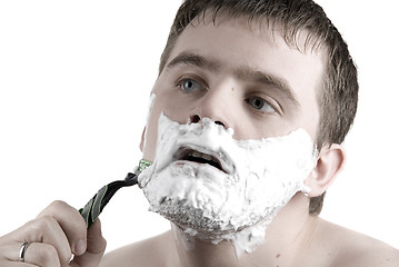 Image showing  Man shaving