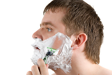 Image showing shaving man 