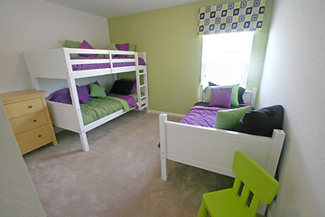 Image showing Twin and Bunk Bedroom