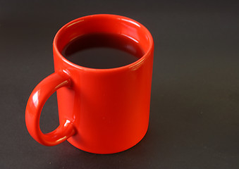 Image showing Red cup of coffee