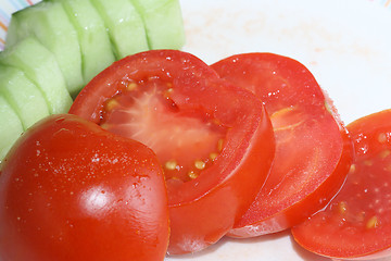 Image showing Healthy food. Tasty fresh vegetables on the table.