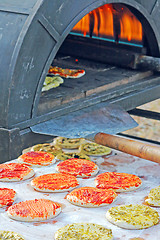 Image showing Preparing a tasty pizza in the oven