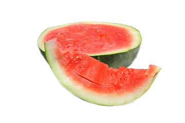 Image showing Fresh tasty watermelon isolated on white background