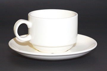 Image showing A white cup of coffee