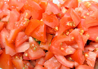 Image showing Sliced tomatoes background