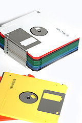 Image showing Many colored compute diskette isolated on white