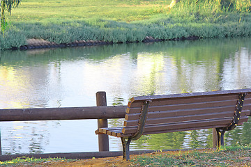 Image showing Bench near the river