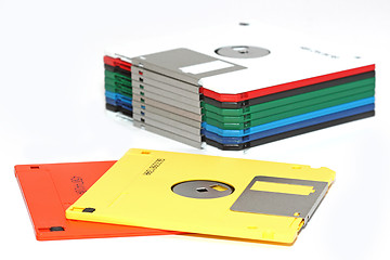 Image showing Many colored compute diskette isolated on white