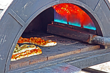 Image showing Preparing a tasty pizza in the oven