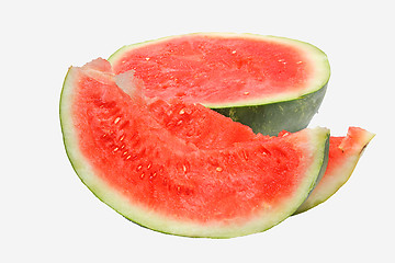 Image showing Fresh tasty watermelon isolated on white background
