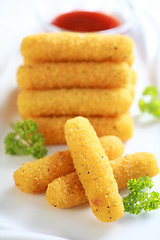 Image showing Mozzarella fried sticks