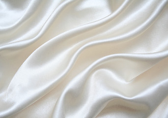 Image showing Smooth elegant white silk as background 