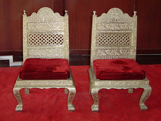 Image showing Antique Indian Wedding Chairs