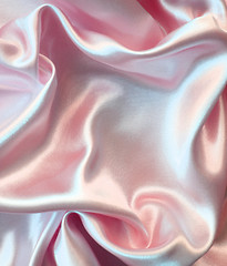 Image showing Smooth elegant pink silk as background