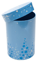 Image showing Blue cylindrical small box