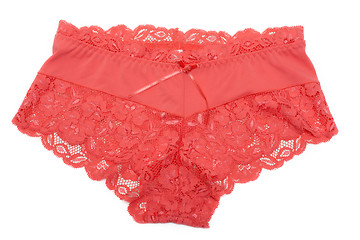 Image showing Red feminine lacy panties