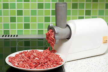 Image showing Meat grinder on kitchen