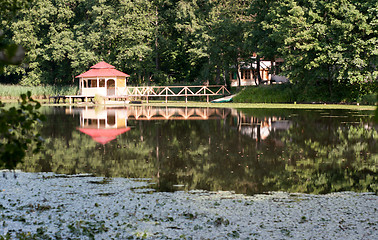 Image showing Summerhouse on water