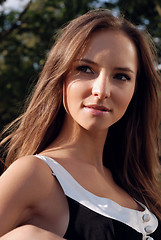 Image showing Beautiful young girl outdoors in summer