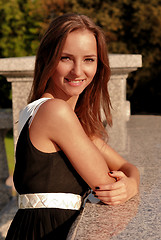 Image showing Beautiful young girl outdoors in summer