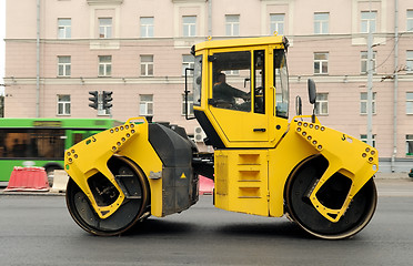 Image showing Yellow Asphalt Paving Machine