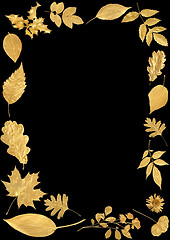 Image showing Festive Golden Leaf Border