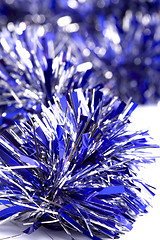 Image showing blue christmas tinsel