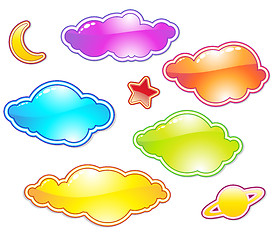 Image showing Set of color clouds