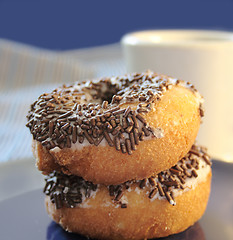 Image showing doughnuts with chocolate sprinkles