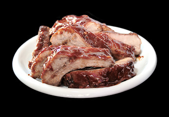 Image showing barbecued baby back ribs