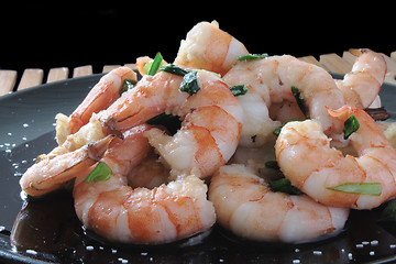 Image showing shrimp and scallions