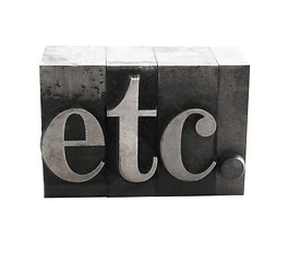 Image showing etc. in metal type