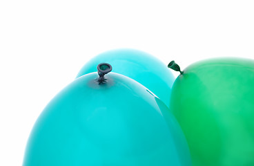 Image showing green and blue balloons
